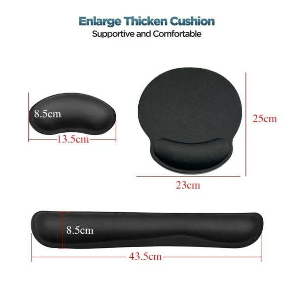 2PCS Wrist Rest Pad Keyboard Pad Mousepads Ergonomic Support Pad Comfortable Relief Non Slip For PC Computer Laptop