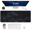 Large Gaming Mouse Pad  Japan Black Sea Wave Mousepads With Non Slip Rubber Base Mouse Mat