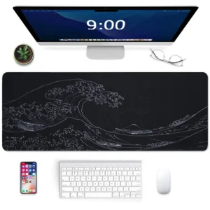 cn-11134207-7ras8-mdaemckzuuiz48.webp Large Gaming Mouse Pad Japan Black Sea Wave Mousepads With Non Slip Rubber Base Mouse Mat