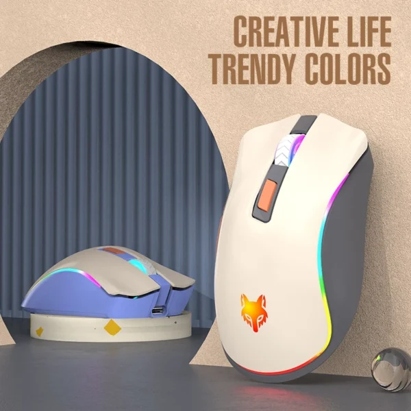 XYH52 Wireless Bluetooth 2.4G Dual Mode Mouse RGB Light Rechargeable
