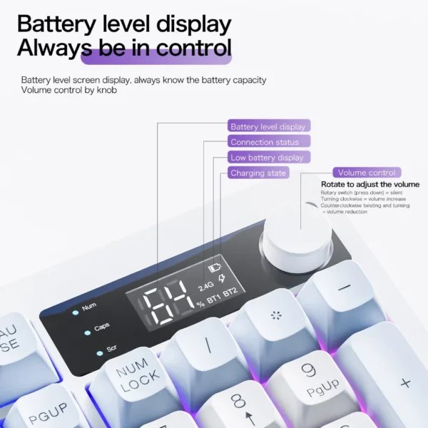 my-11134207-820lg-mg6f0ybpjuvg88.webp XUNFOX TK100 Bluetooth Wireless Keyboard Dual Mode E Sports Gaming RGB