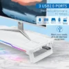 Computer Monitor Height Stand with USB Docking Station HUB Wireless Charging RGB
