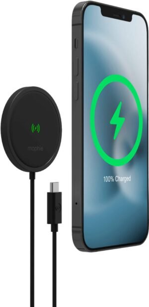 6459710_sd-scaled-1.jpg mophie - Snap+ 15W Fast Charge Wireless Charger with MagSafe Compatibility - Black